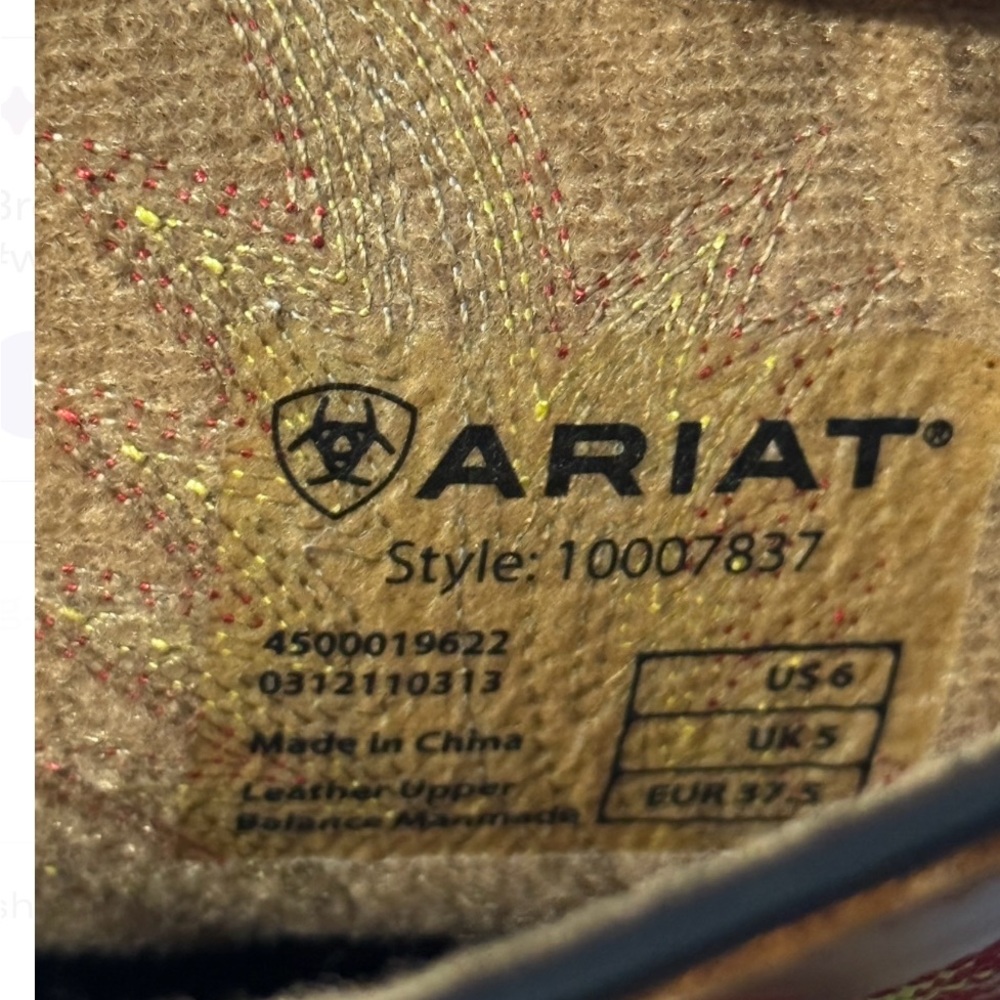 Ariat Rustic Brown and Vibrant Orange Boots - Picture 7 of 9